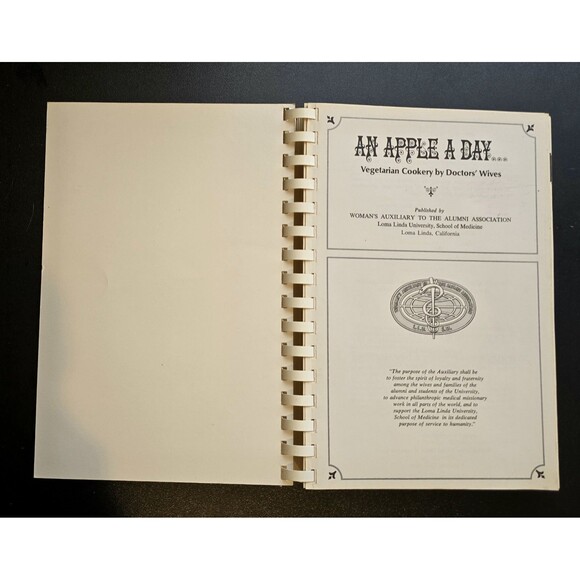 1967 An Apple A Day Volume 1 Spiral Bound Vegetarian Cookery by Doctors Wives - Picture 2 of 4